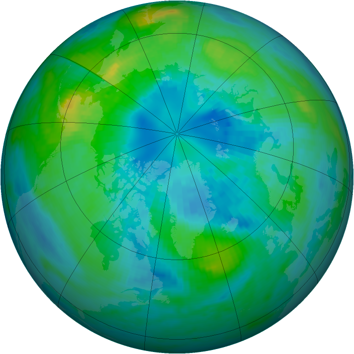 Arctic ozone map for 06 October 1983